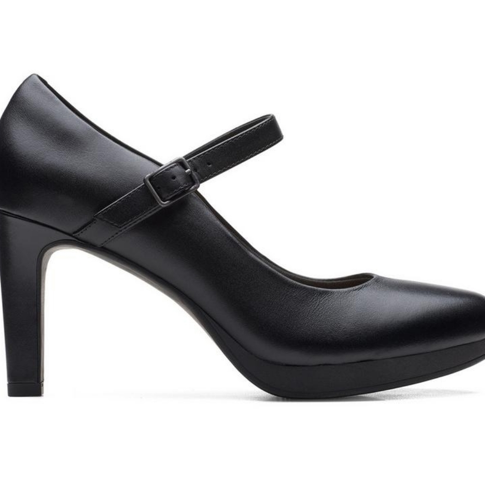Clarks Ambyr Black Leather Mary Jane Heel Shoes, size 12M US. - Picture 2 of 4